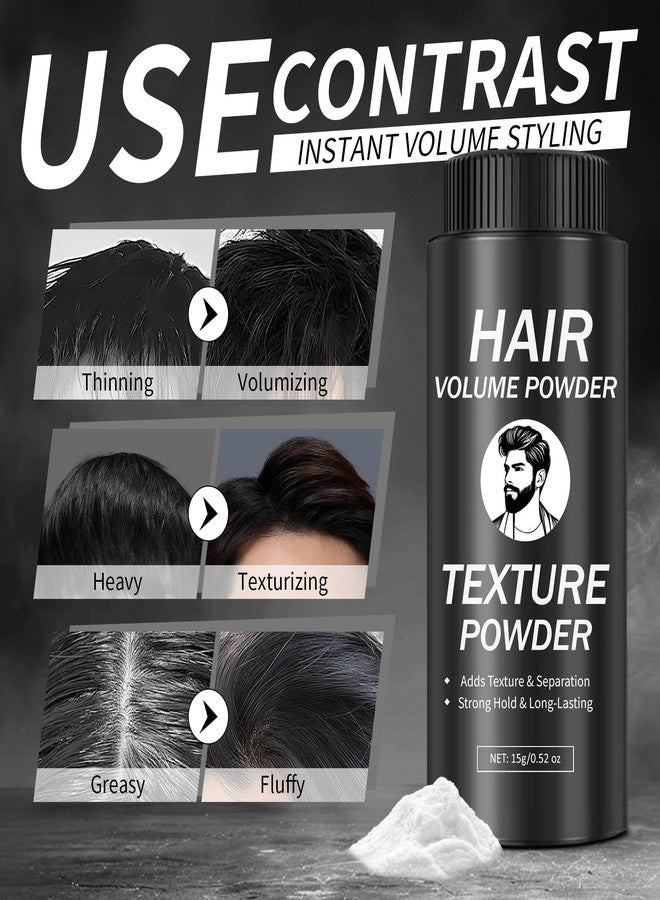 QIUFSSE Hair Styling Powder for Men & Women,Lightweight & Volumizing Hair Texture Powder with Natural Matte Finish,Strong Hold & Long-Lasting polvo texturizador para cabello hombre (2PCS) - Image 3