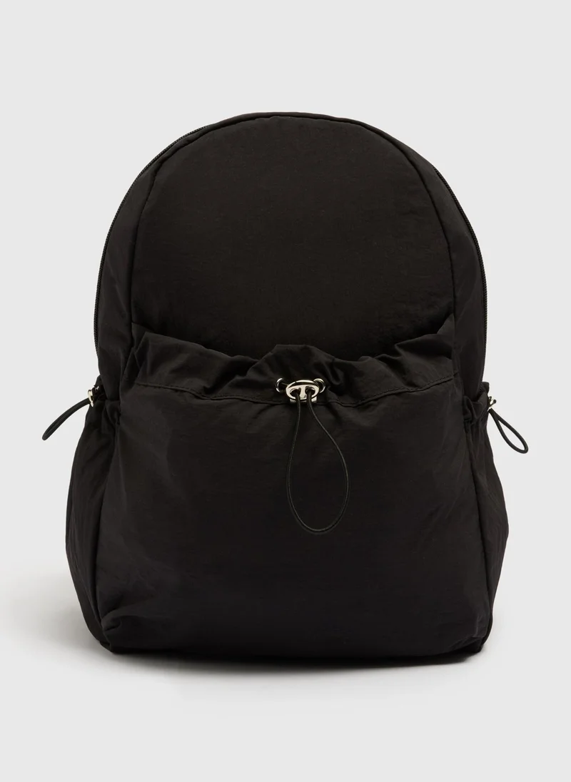 ماتلان Black Toggle Front Nylon Backpack