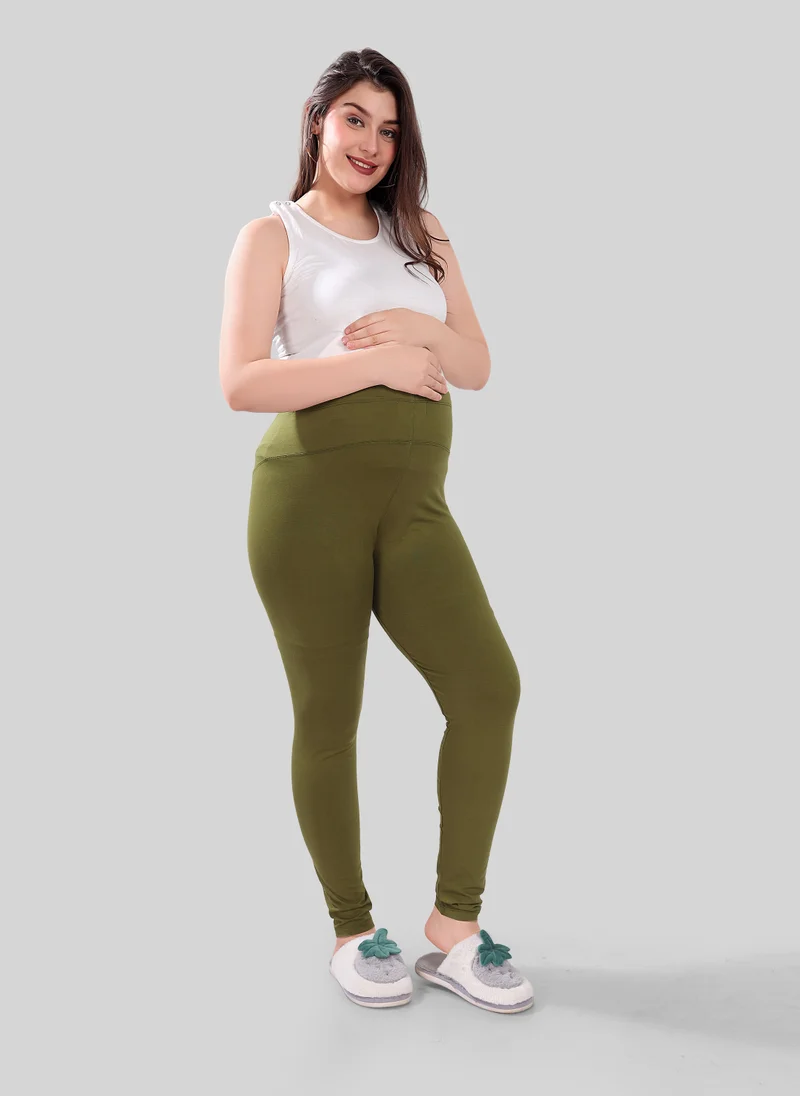 TUMMY Pack of 2 Viscose Solid High Waist Maternity Leggings