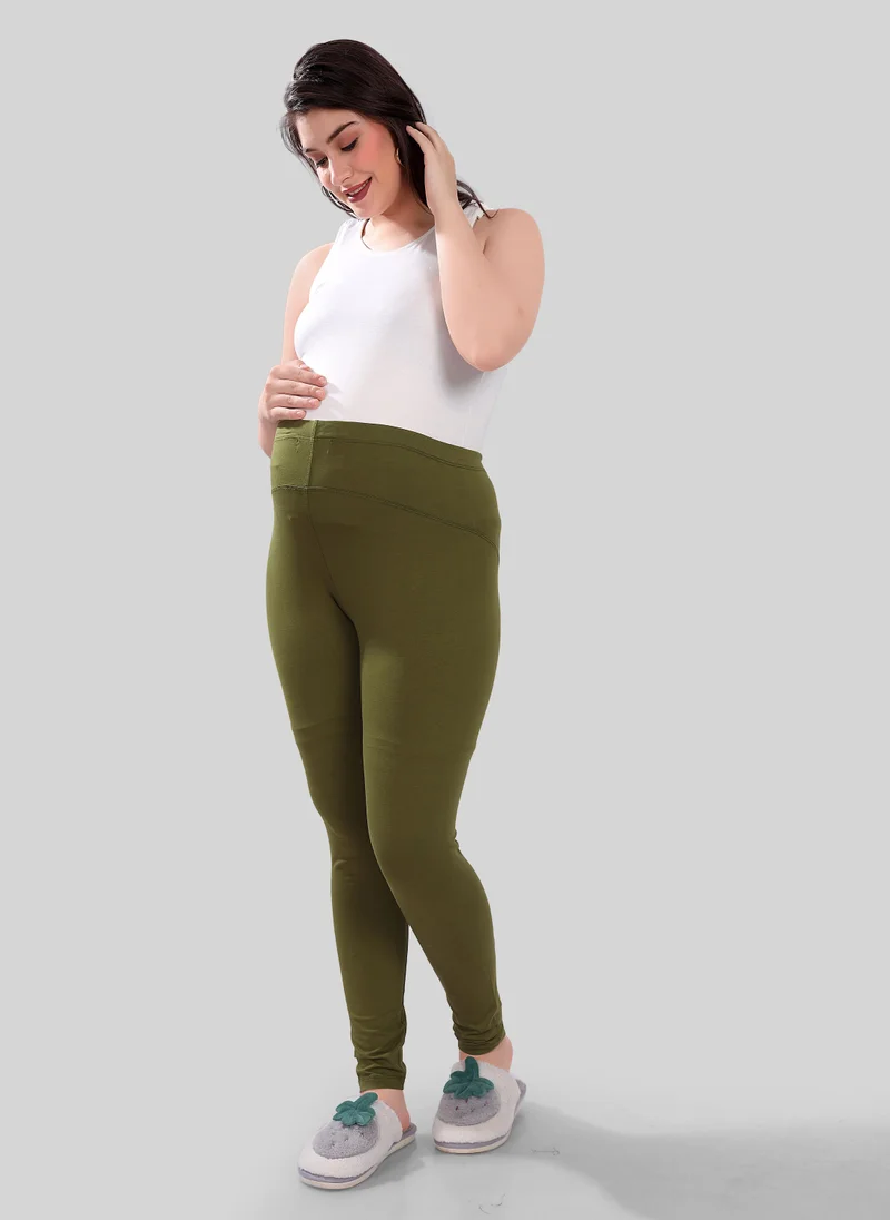 TUMMY Pack of 2 Viscose Solid High Waist Maternity Leggings