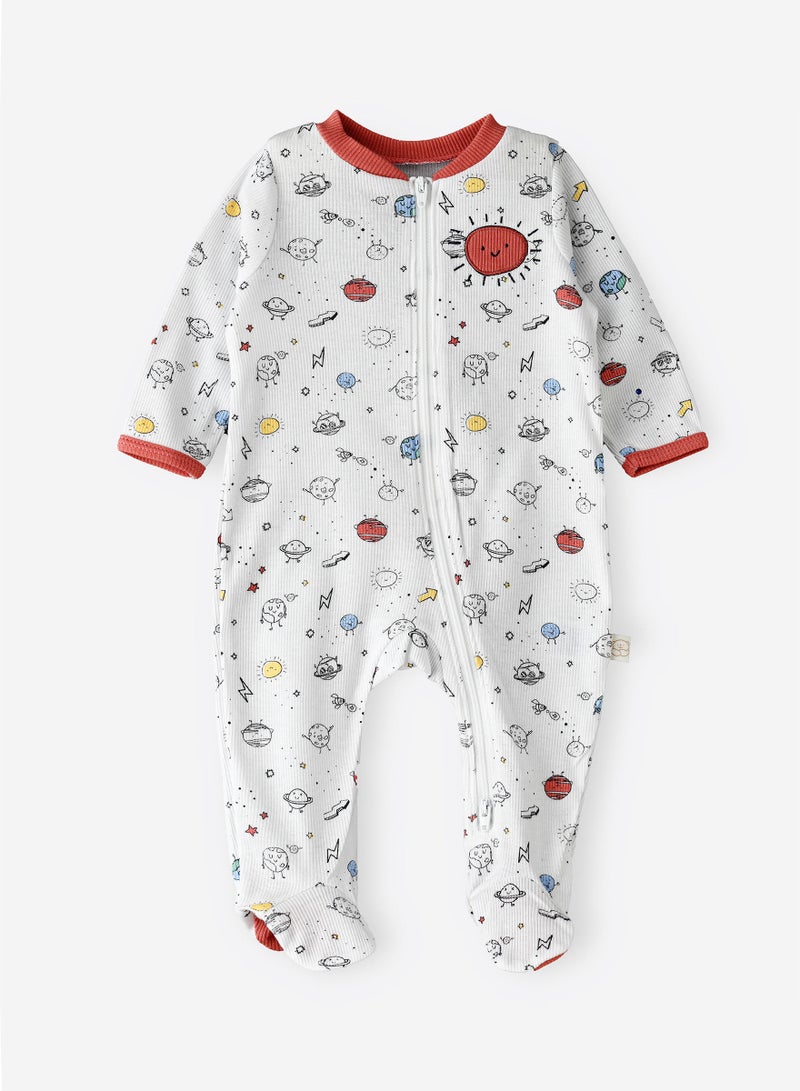 Printed long romper - Image 1