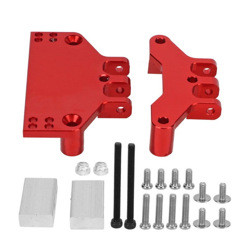 Red Aluminum Alloy RC Servo Mount Sturdy Metal Steering Gear Bracket - Direct Replacement with Mounting Screws for 1/12 MN86 Series RC Car Upgrade - Image 1