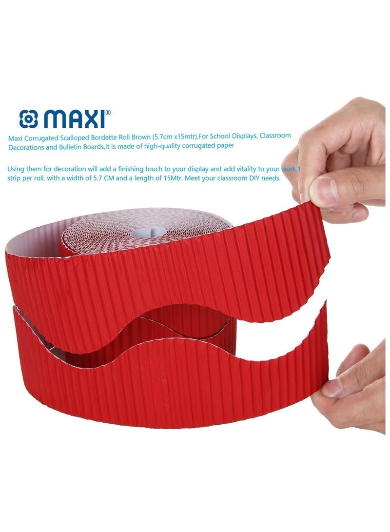 Maxi 1-Piece Corrugated Scalloped Borderette Border For School Displays, Classroom Decorations and Bulletin Boards Tape White - Image 4