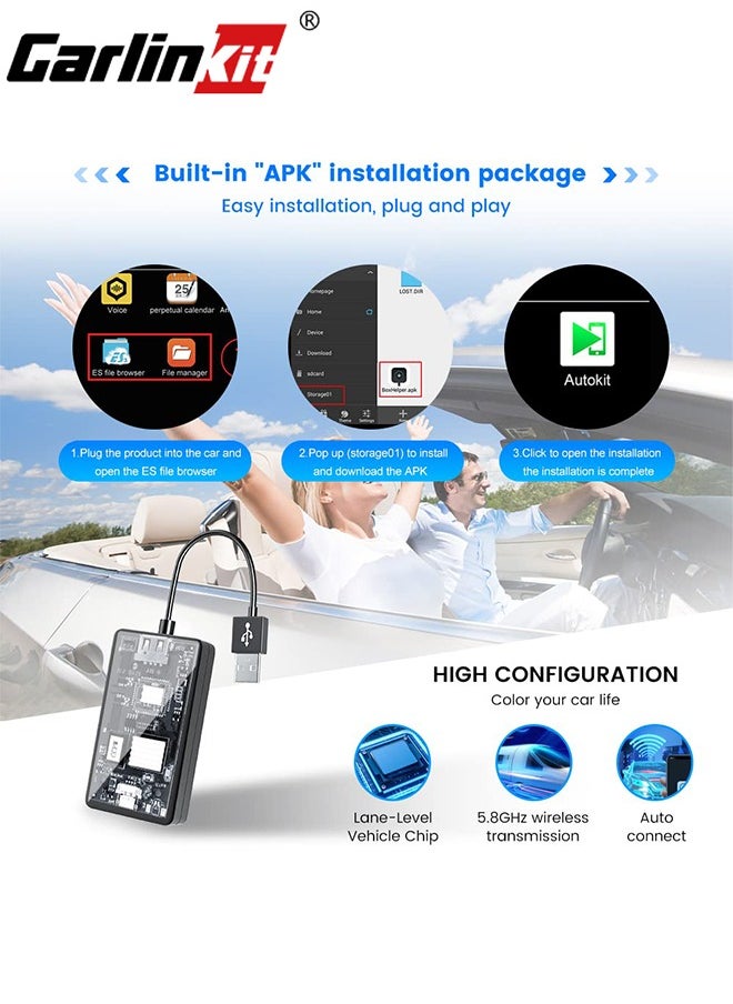 Carlinkit - Carlinkit Wired & Wireless CarPlay Android Auto Dongle for Modify Android Screen Car Smart Link - Image 1