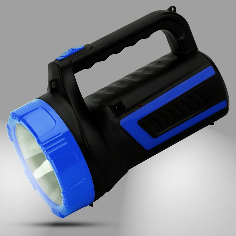Pick Ur Needs Pick Ur Needs Rechargeable Long Range 75w Search Torch Light with 2 Side Emergency Tube Light Blue - Image 1