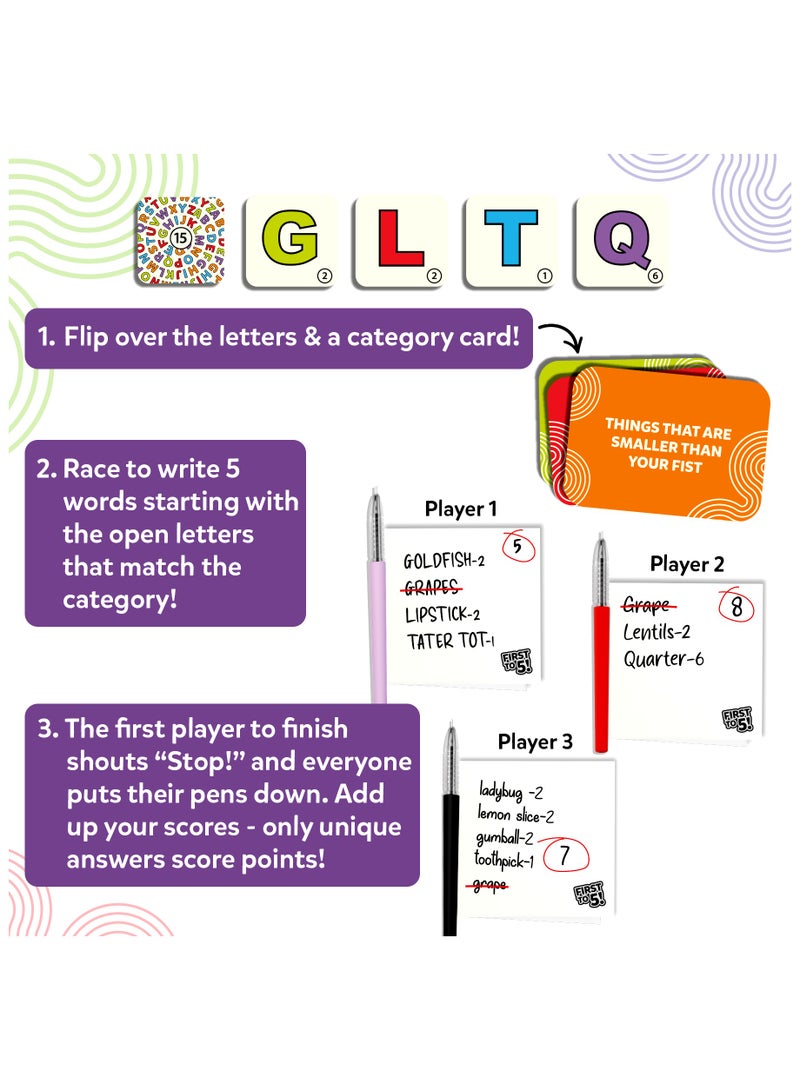 Skillmatics Board & Card Game - First to 5, Category Game with a Twist, Perfect for Parties, Family, Game Night, Quick Thinking, Gifts for Kids, Teens, Adults, Ages 8, 9, 10 & Up, 2-8 Players - Image 5