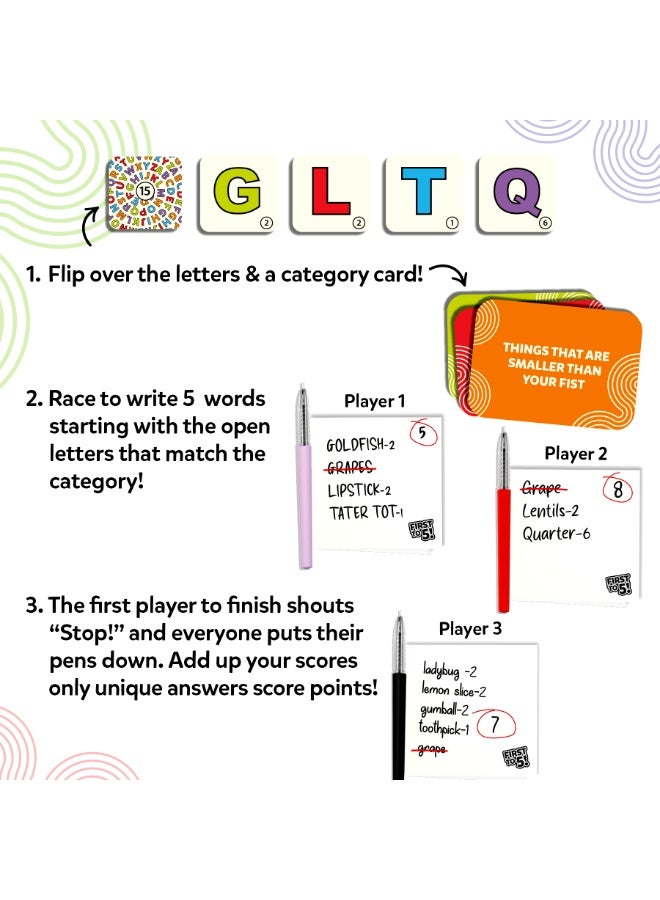 Skillmatics لعبة لوحية وبطاقات - أول من يصل إلى 5، لعبة فئة مع لمسة، مثالية للحفلات، العائلة، ليلة الألعاب، التفكير السريع، هدايا للأطفال، المراهقين، البالغين، للأعمار 8، 9، 10 وما فوق، 2-8 لاعبين - Image 3