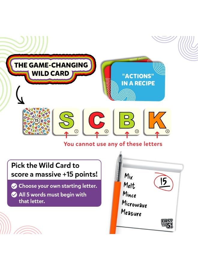 Skillmatics لعبة لوحية وبطاقات - أول من يصل إلى 5، لعبة فئة مع لمسة، مثالية للحفلات، العائلة، ليلة الألعاب، التفكير السريع، هدايا للأطفال، المراهقين، البالغين، للأعمار 8، 9، 10 وما فوق، 2-8 لاعبين - Image 5