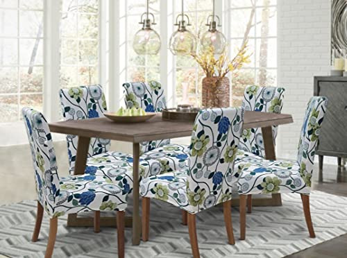 SPRINGRICO White Chair Covers for Dining Room Set of 4, Stretch Floral Dining Chair Cover, Washable Spandex Kitchen Parsons Chair Slipcovers, Seat Protector for Home or Party (4 Pack, FLORAL3) - Image 2
