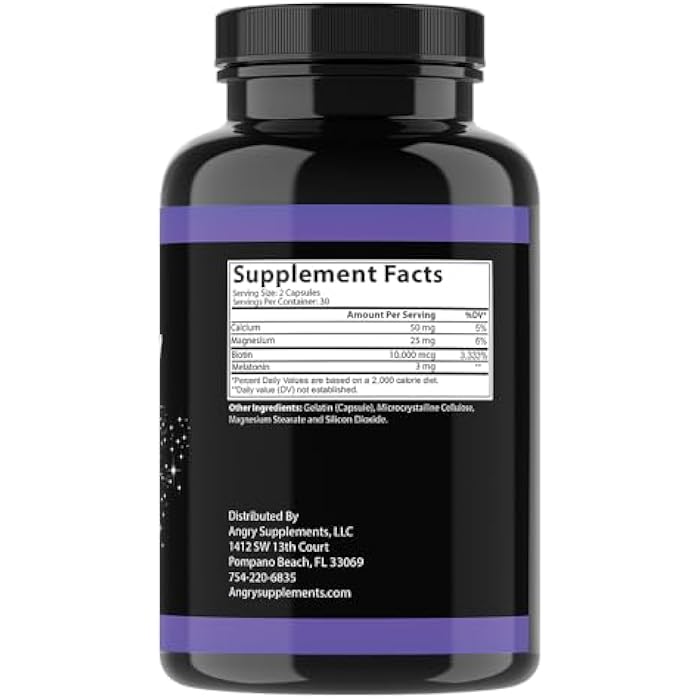 Angry Supplements Hair Envy PM – Nighttime Beauty & Relaxation Formula for Women – with Melatonin, Biotin, Calcium & Magnesium – Supports Hair Health & Restful Nights – 60 Capsules (1-Bottle) - Image 4