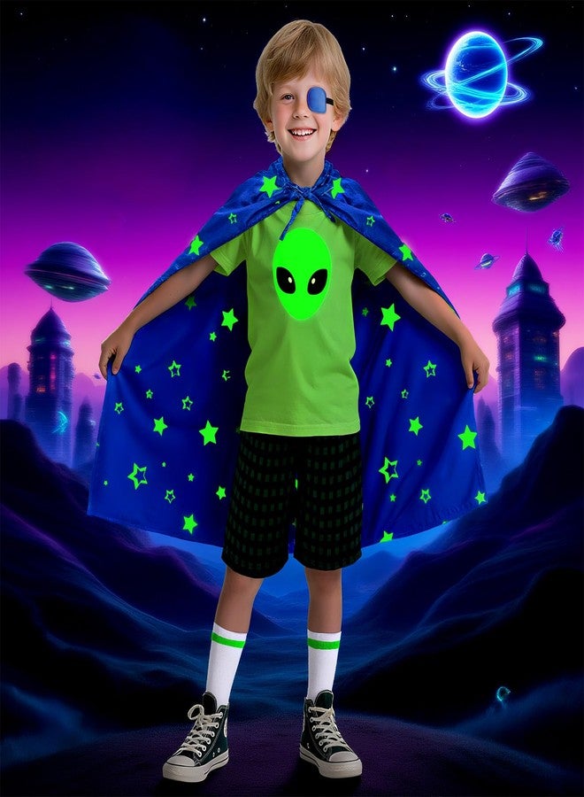 DIGI Halloween Costumes for Kids, Glow in the Dark Alien Costume, Halloween Cosplay Party Costumes for Boys 4-12T - Image 1
