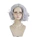 SiYi Syntheticwig Oldlady's Short Grey Curly Wig Mixed Gray Wavy Wigs for Women Natural Daily Party Wig with - Image 2