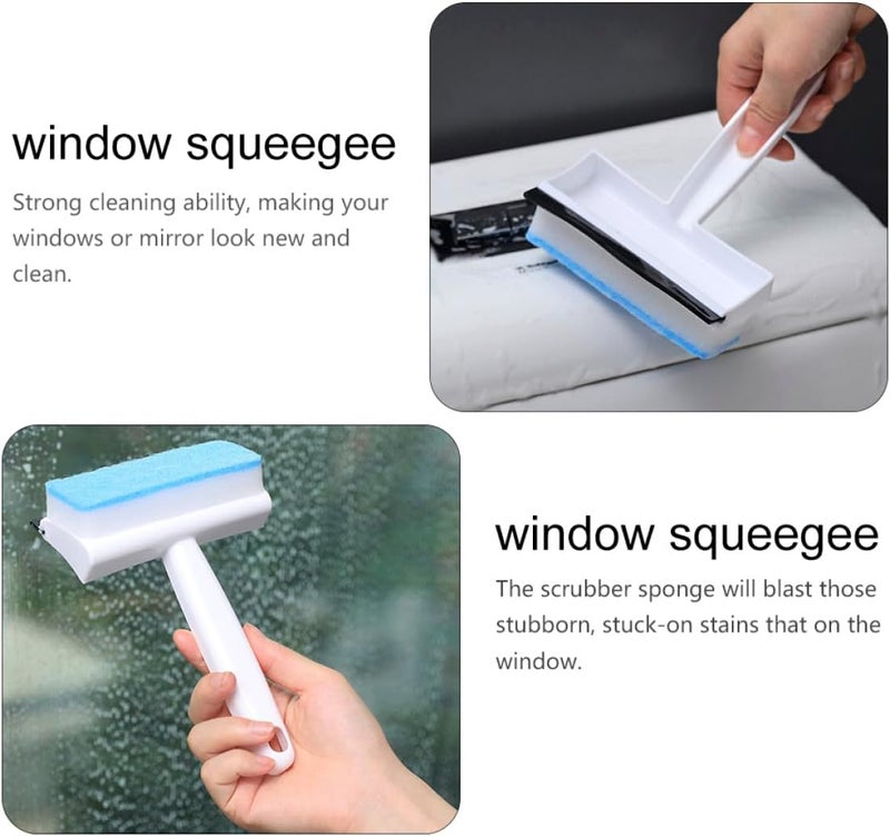 4pcs Window Cleaning Wiper and Glass Squeegee Set 2-in-1 Scrubber with Handle Water Scraper for Bathroom Tiles and Home Window Washing - Image 4
