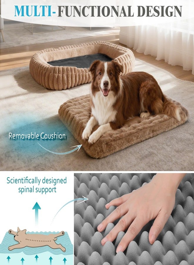 KISIMUY Orthopedic Dog Bed, Washable Soft Furry Dog Beds Extra Large Dog - Image 2