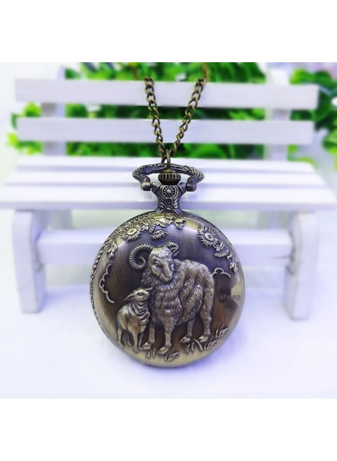 NIBEMINENT Vintage Metal Analog Pocket Watch Unisex Casual Style  - Image 1