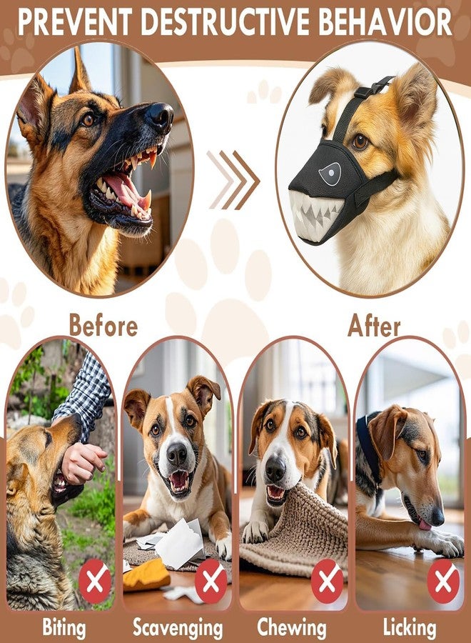 Colenumone Dog Muzzle Shark Design – Mesh Soft Muzzle for Small Medium Large Sized Dogs, Adjustable for No Bark, BitingScavenging, Licking & Chewing(Blue-L) - Image 4