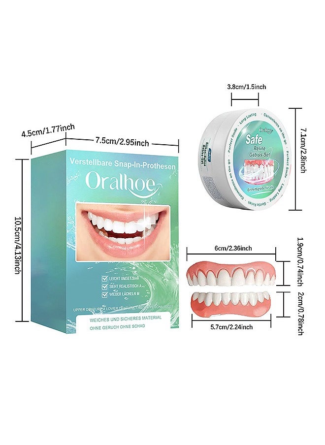 ORALHOE Silicone False Teeth, Adjustable Snap-On Braces, Comfortable Temporary Dental Restoration Kit  - Image 2
