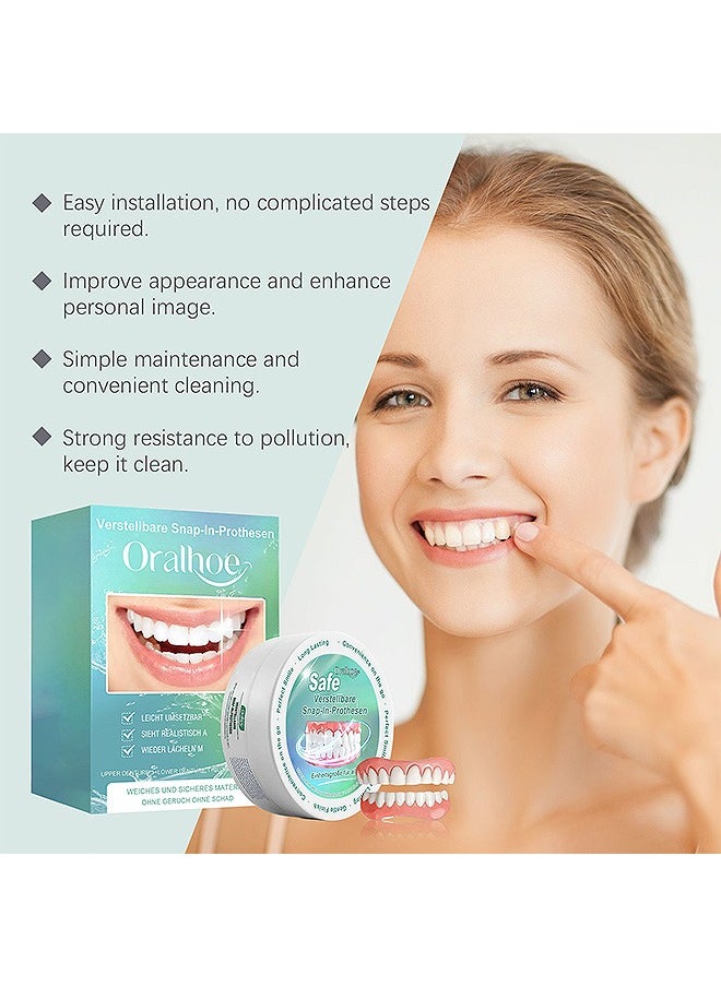 ORALHOE Silicone False Teeth, Adjustable Snap-On Braces, Comfortable Temporary Dental Restoration Kit  - Image 4