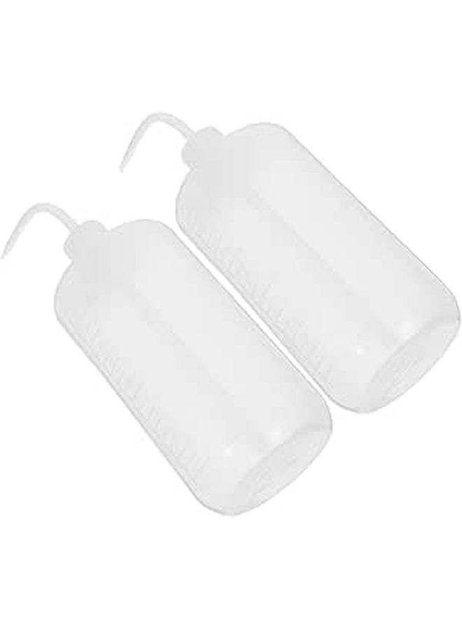 2Pcs 1000ml White Plastic Wash Squeeze Bottles Narrow Spout for Lab Plant Watering - Image 1