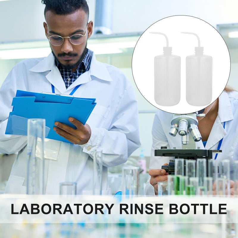 2Pcs 1000ml White Plastic Wash Squeeze Bottles Narrow Spout for Lab Plant Watering - Image 4