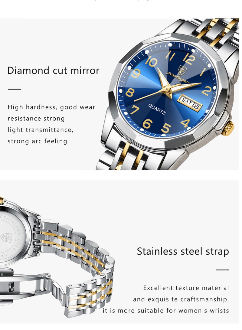 POEDAGAR Watches for Women Stylish Stainless Steel Water Resistant Quartz Analog Watch - Image 3