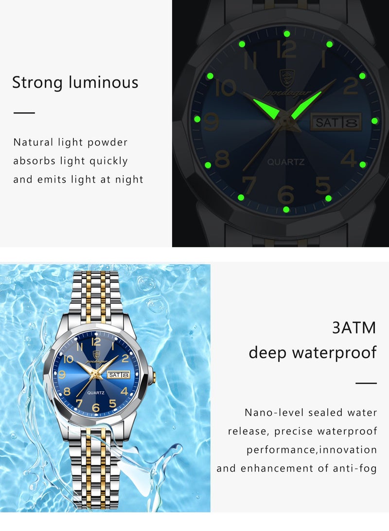 POEDAGAR Watches for Women Stylish Stainless Steel Water Resistant Quartz Analog Watch - Image 4