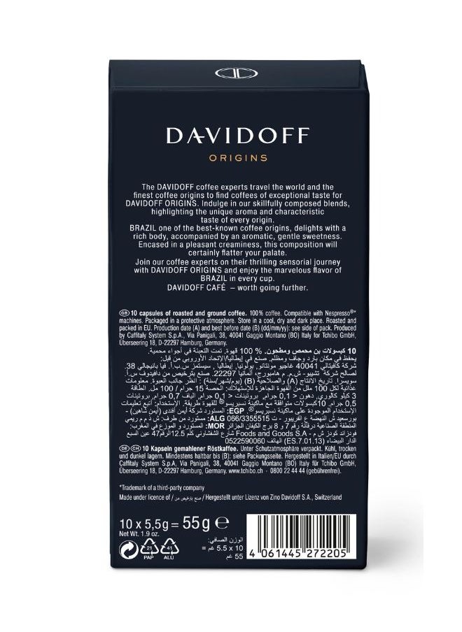 Davidoff Brazil Espresso Rich And Balanced Coffee Capsules 10 Capsules (55g)  - Image 4
