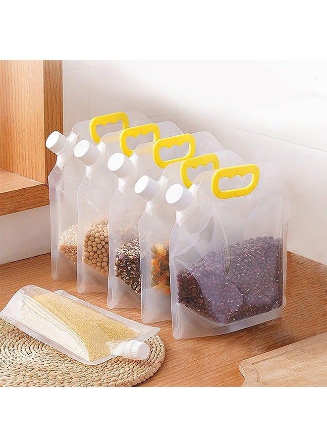 JCB CHIC Multigrain storage bags, grain moisture-proof sealed bag, food storage pouches, airtight packaging baggies, reusable and stand up storage for food, grain, beans, candy, liquid storage, 5pcs (1.5l) - Image 1