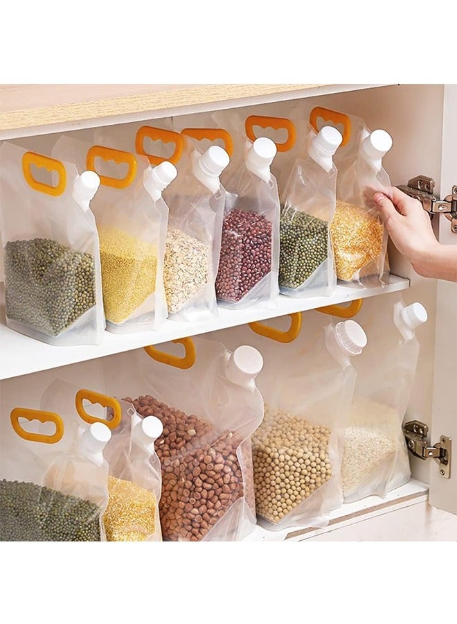 JCB CHIC Multigrain storage bags, grain moisture-proof sealed bag, food storage pouches, airtight packaging baggies, reusable and stand up storage for food, grain, beans, candy, liquid storage, 5pcs (1.5l) - Image 3