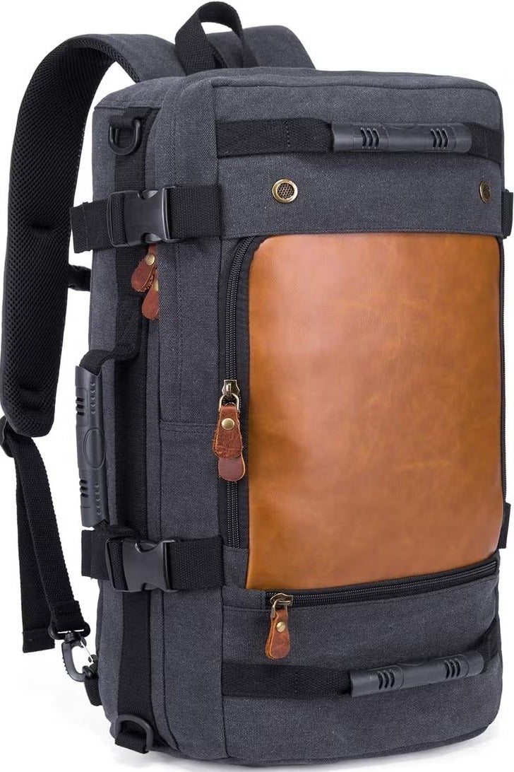 بانجي حقيبة ظهر للسفر متعددة الوظائف بسعة 40 لترًا، حقيبة ظهر متينة ومقاومة للتآكل، حقيبة دافل للسفر (أسود) - Image 1