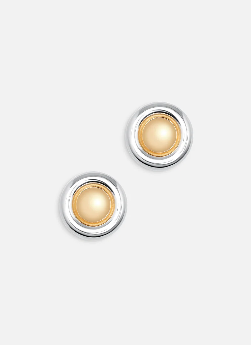 Lichi  Two metal round earrings for Women | Best Price UAE