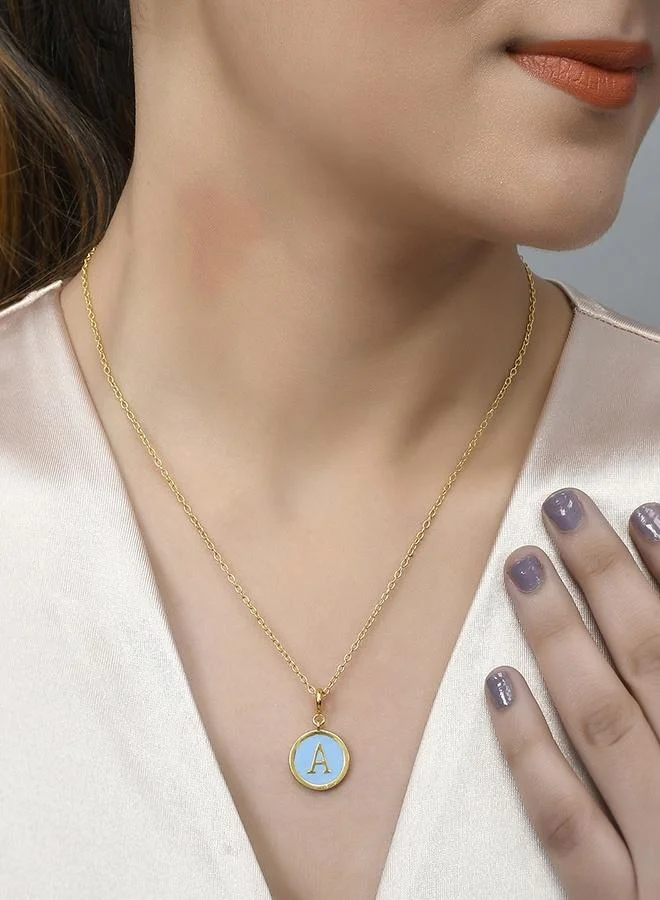 VOYLLA Valentine's Day Collection Alphabet A Blue Enamel Charm