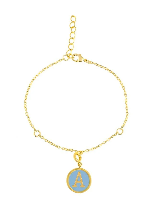 VOYLLA Valentine's Day Collection Alphabet A Blue Enamel Charm