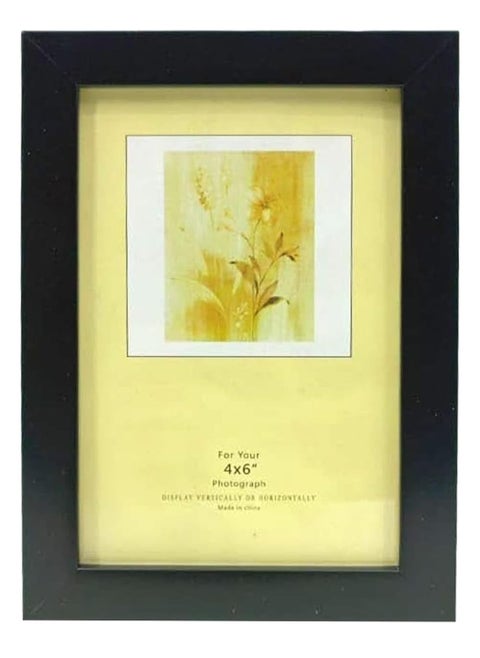 Photo Frame Single with Tabletop & Wall Mount Display for 4x6 Inch Photo Size, Ideal Addition to Any Décor Elegant Black Frame, 1-Piece