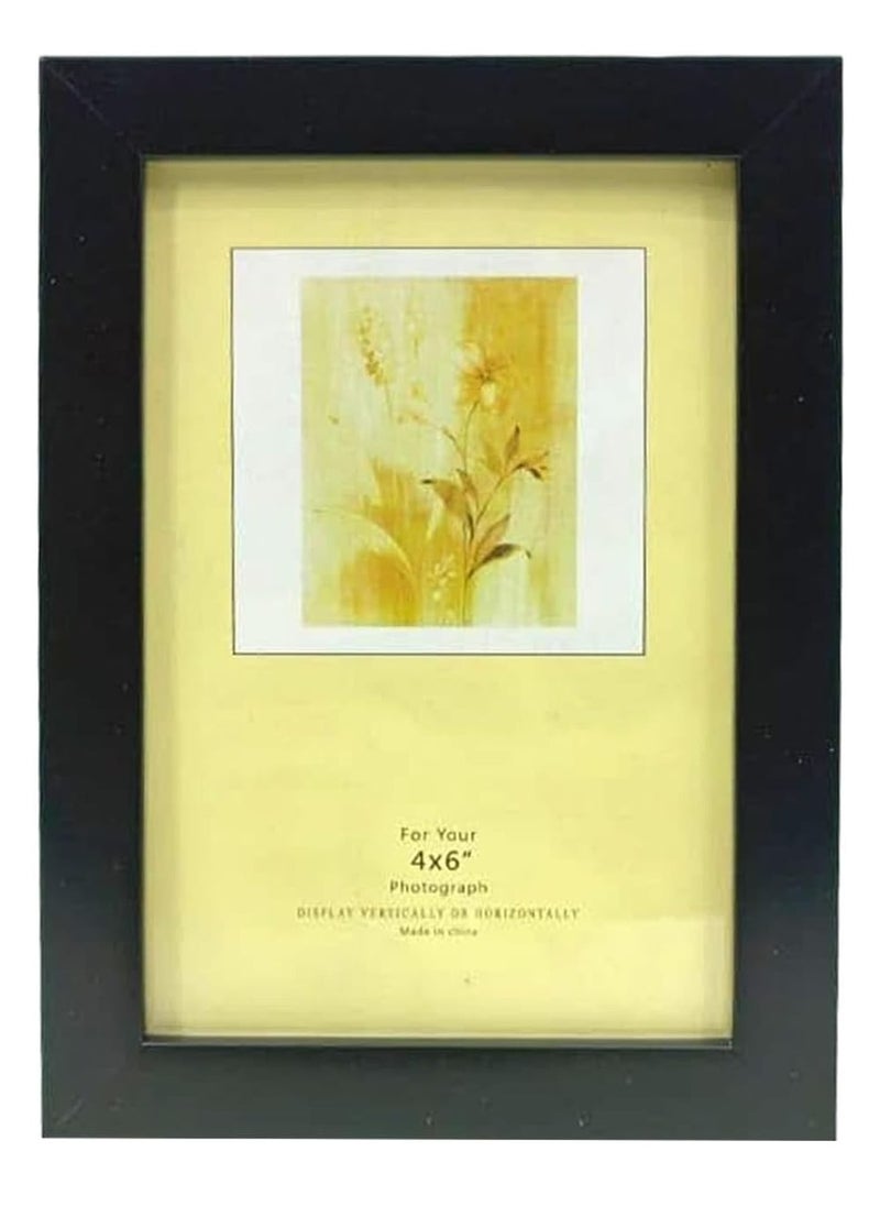 Decorhills - Photo Frame Single with Tabletop & Wall Mount Display for 4x6 Inch Photo Size, Ideal Addition to Any Décor Elegant Black Frame, 1-Piece - Image 1