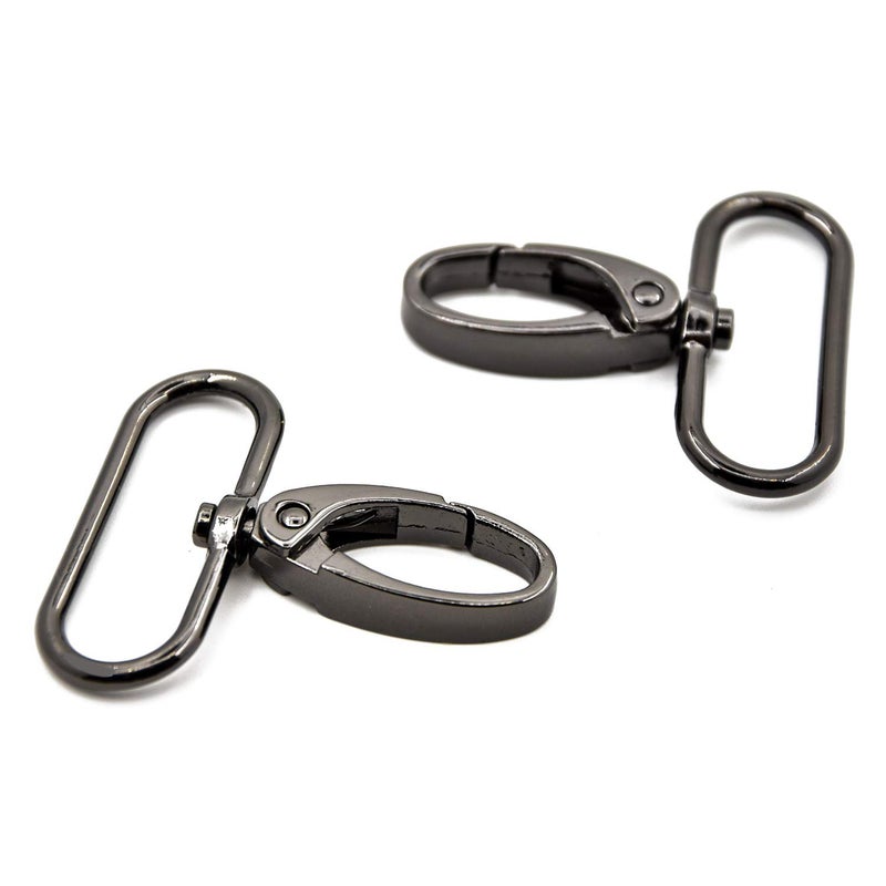 15 Pcs Oval Ring Lobster Clasp Claw Push Gate Trigger Clasps Swivel Snap Hooks for Leather Craft Straps Lanyard Ribbons Gunmetal112 inch