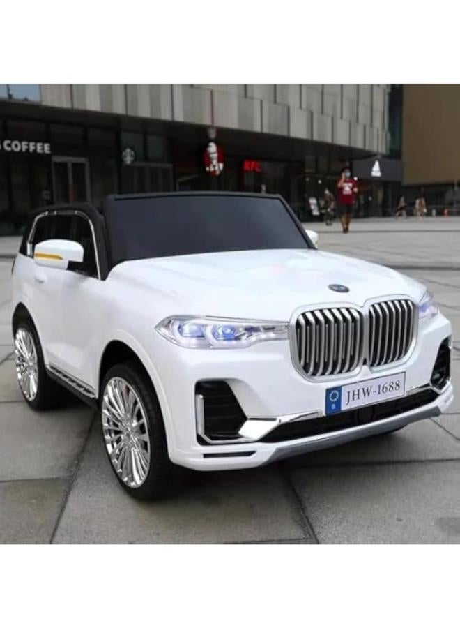 سيارة كهربائية للأطفال من بي إم دبليو 4 عجلات بقوة 12 فولت (لون أبيض)