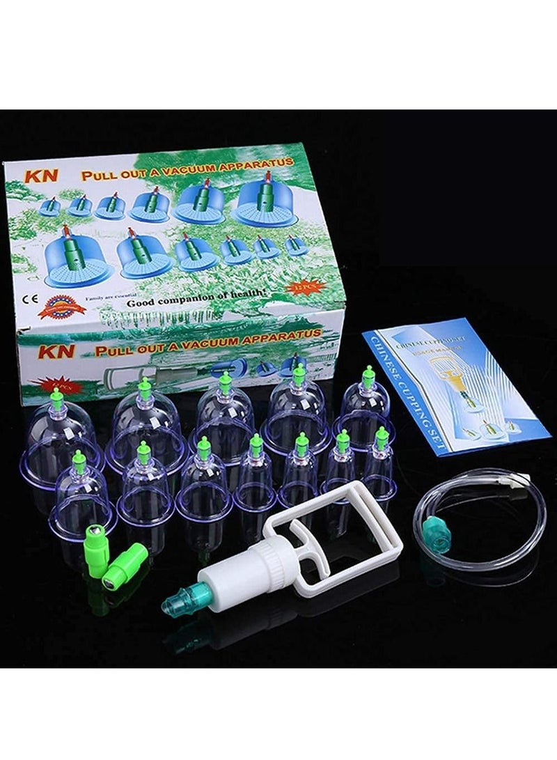 DubaiGallery Multi Pull Opener Tool Health Cupping Banks Monitors Vacuum Massage Chinese Cups Cupping Care Set Tank Cans 12Pcs Cans Therapy Massage - Image 1
