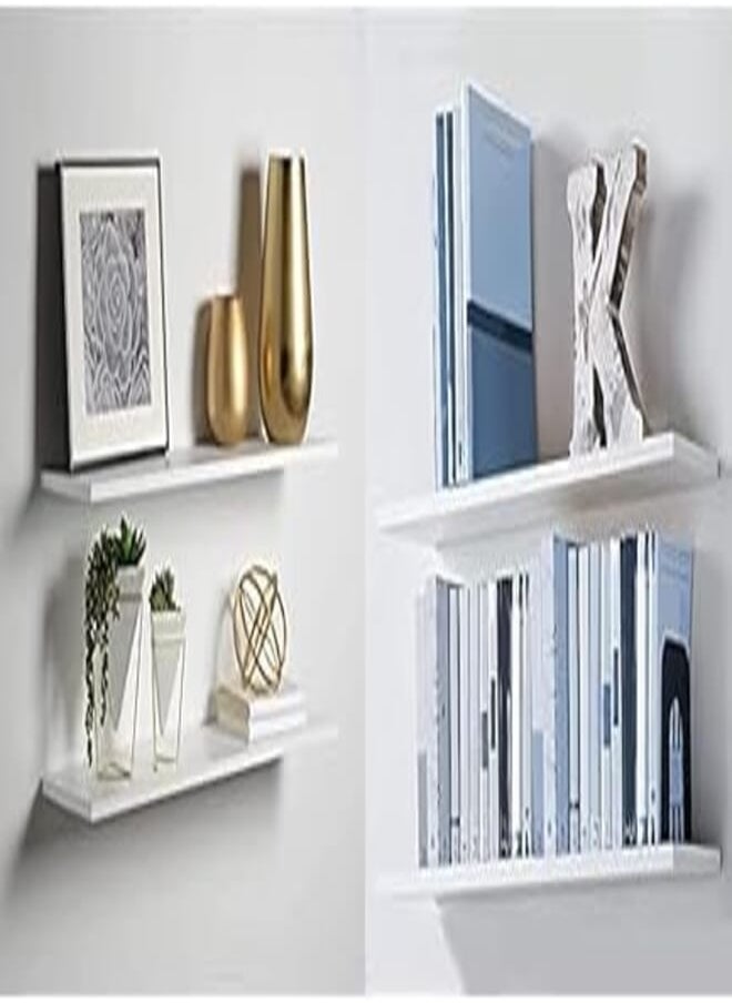 Home Gallery Home gallery floating shelf white 100x20 H00354 + Home gallery floating shelf 80x20 white 