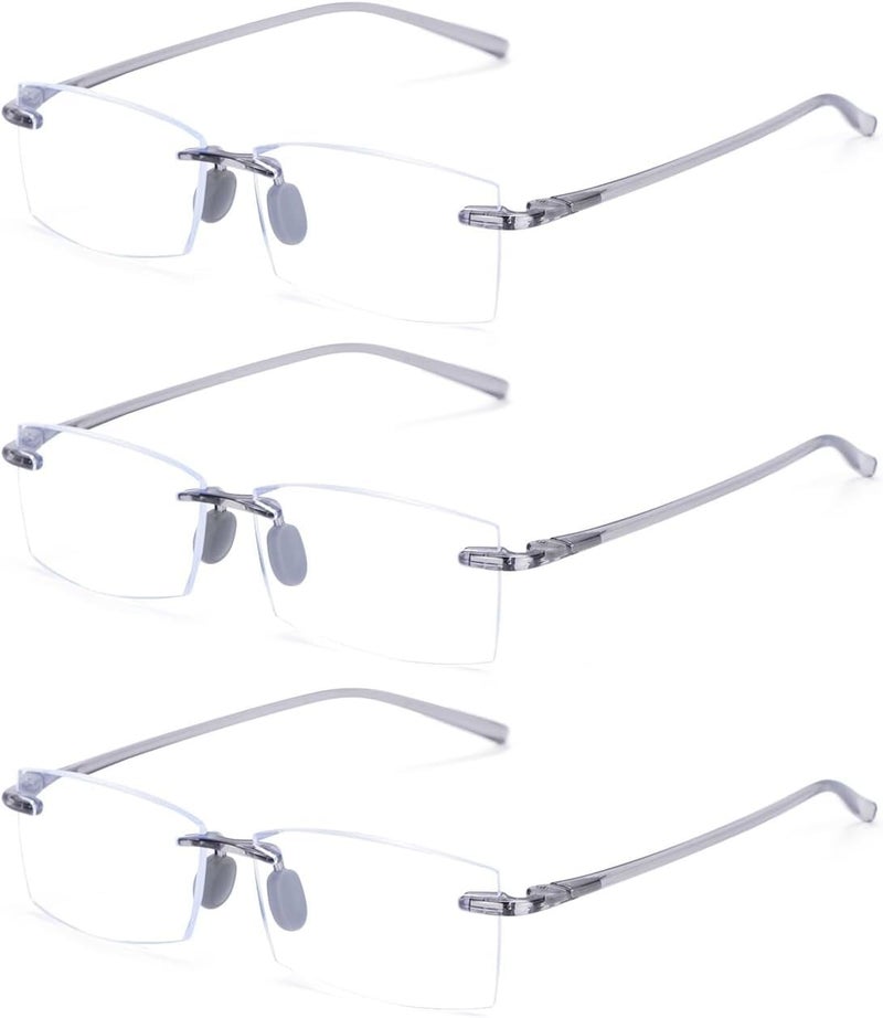 TERAISE Rimless Reading Glasses Comfortable Lightweight Frameless Reader 3 Pack Men and Women Blue Light Blocking Computer Eyeglasses(1.5X) - Image 1