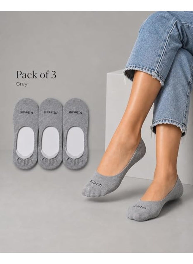 Nileton Women’s Cotton Ballerina Socks – Pack of 3 – No Show Low Cut Footie Liner Socks for Flats, Loafers & Sneakers – Invisible Socks - Soft Comfortable Everyday Socks - Image 2