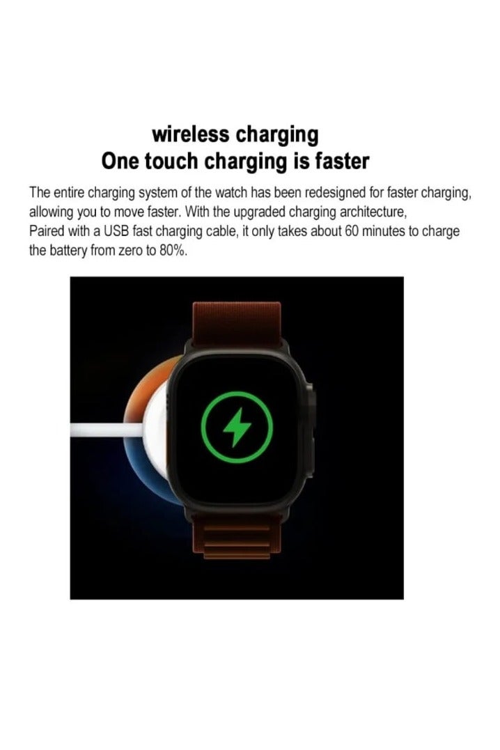 10 Ultra Smartwatch – 10th Anniversary Edition with Wireless Charging, BT Calling, Fitness Tracker, and Dual Straps (Men/Women)" - Image 3