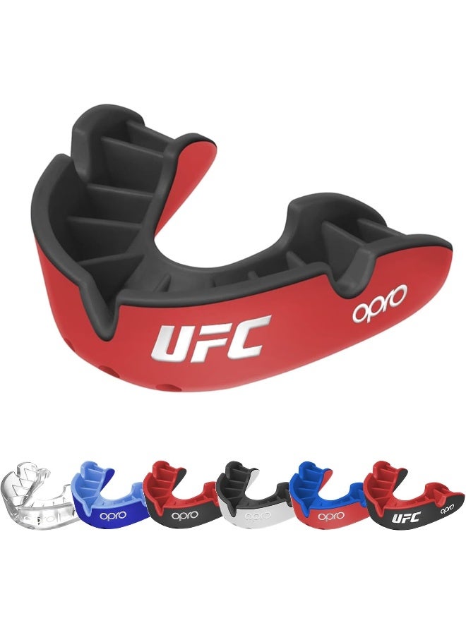OPRO Silver Level Mouthguard Essential Fit (Youth Under 10) â€“ Easy Self-Fit Kids Gum Shield Rugby, Hockey or Boxing â€“ OPRO Mouth Guard Kids â€“ Superior Protection with Dental Warranty (Red/Black) - Image 1