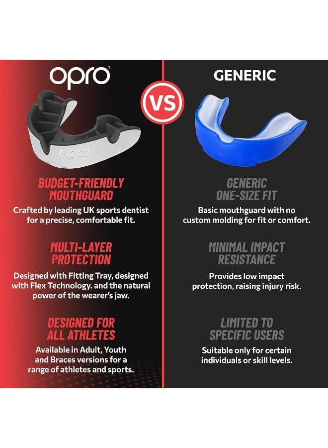OPRO Silver Level Mouthguard Essential Fit (Youth Under 10) â€“ Easy Self-Fit Kids Gum Shield Rugby, Hockey or Boxing â€“ OPRO Mouth Guard Kids â€“ Superior Protection with Dental Warranty (Red/Black) - Image 4