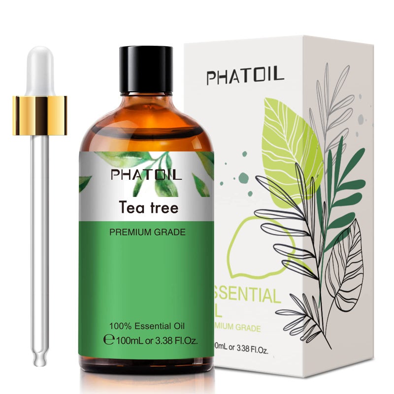 PHATOIL Tea Tree 3.38fl.oz Essential Oil, PHATOIL Pure Aromatherapy Oils for Diffuser, Humidifier, Perfect for DIY Soap, Candle, Bath Bombs Making(100ml) - Image 1