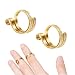 Ubuymart 2 Pack Knitting Crochet Loop Ring for Fingers Adjustable Crochet Tension Ring Metal Open Yarn Guide Finger Holders Knitting Thimbles for Crochet Gold - Image 2
