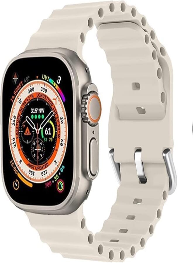 Next Next Store Silicone Watch Band Compatible with iWatch 49mm 45mm 44mm 42mm - Men Women, Breathable Sport Strap for iWatch Series 1 to 9 Ultra/Ultra 2/SE