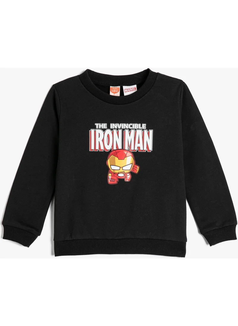 KOTON Iron Man Sweatshirt Licensed Long Sleeve Crew Neck Cotton