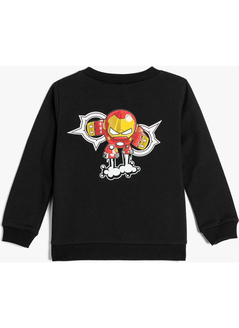 KOTON Iron Man Sweatshirt Licensed Long Sleeve Crew Neck Cotton