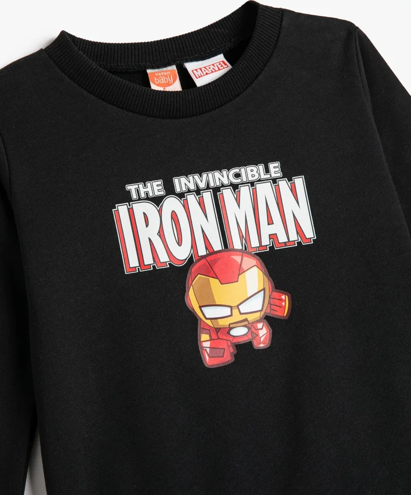 كوتون Iron Man Sweatshirt Licensed Long Sleeve Crew Neck Cotton